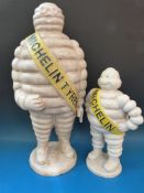 A large reproduction Michelin figure (height 56cm) together with a similar example