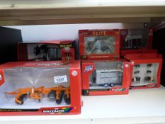 Eleven Britain's diecast model farm vehicles including Big Farm Massey Ferguson 6480 tractor,