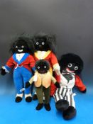Four Merrythought  golly soft dolls all dressed in full costume with original labels (Smallest 33cm