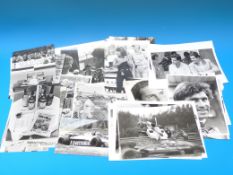 A collection of motor racing photographs including Grand Prix
