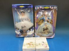 A boxed Barbie Swan Lake and Sleeping Beauty, Ty Beanies including Pearce,