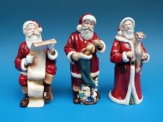 A set of three Bronte Porcelain Christmas candle snuffers 2010, 2011,