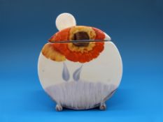 A Clarice Cliff Bonjour jam / preserve pot in the 