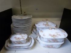 A collection of Limoges dinnerware including tureens (approximately 30 pieces)