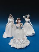Coalport figurines Princess Margaret, For Your Wedding and Autumn Stroll.