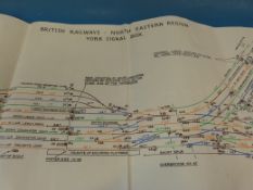 A coloured signal box diagram for York signal box