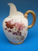 A Royal Worcester blush ivory flatback jug (shape 1094)
