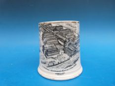 A rare commemorative Liverpool Shipperies Exhibition mug 1886