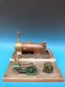 A stationary steam plant consisting of a loco boiler connected to a single cylinder stationary