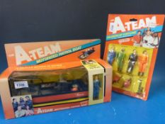 A boxed A-team motorised patrol boat with John Hanniball Smith figure
