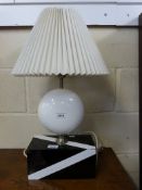 A 1920s Art Deco table lamp with black and white rectangular base