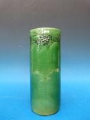 A Baron Barnstaple green cylinder vase