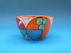 A Clarice Cliff sugar bowl decorated in the 