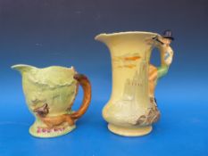 Two Burleigh ware jugs depicting a Pied Piper and a fox