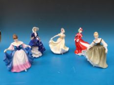 Five Royal Doulton figurines,