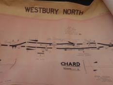 Two railway signal box diagrams for Chard and Westbury North