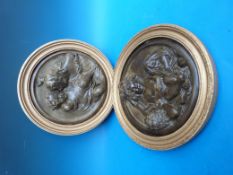 Two 19thC style relief moulded plaque of classical scenes,