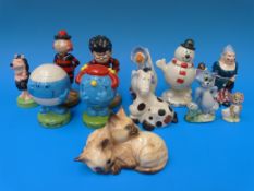 Wade Dennis the Menace figures, Tom and Jerry, Mr Men, etc. Weight 1.