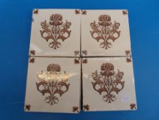 A set of ten Victorian tiles