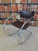 A Terence Conran chair with tubular chrome frame