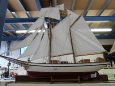 A model of a sailing clipper