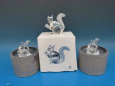 Three Swarovski crystal squirrels (all in original boxes)