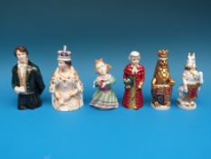 Six Bronte Porcelain candle snuffers including The Coachman 207/250, Clara,