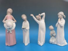 Lladro figurines Nina Con Palmatoria, Nino Bostezando,