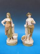 A pair of Royal Dux figures of a couple (30cm tall)