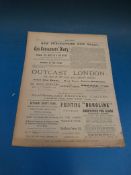 A rare no 1 'Prizes' 1891 penny journal or throwaway broadsheet 'A Journal of Entertaining