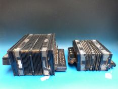 A Saxony made two row melodeon c1900 in C/C#, steel reeds four spoon brass,