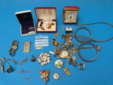 A small quantity of costume jewellery to include a ladies' watch,