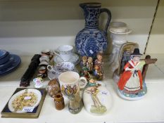 A large Mettlach jug, Doulton & Goebel ceramics,