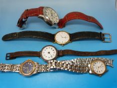 Five watches to include Police, Tissot, Rotary,