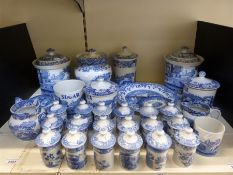 A collection of Spode blue and white ceramics