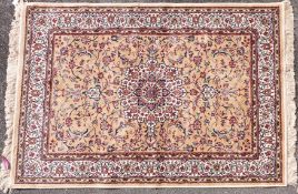 A gold ground Kashmir rug with Sharbas design (L168 x W115cm,