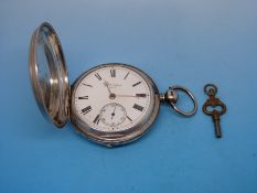 A silver cased Bevan full hunter pocket watch
