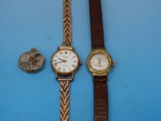 A Jean Renet watch with a 9ct gold strap,
