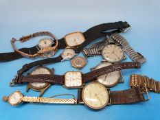 A collection of various wristwatches including a 9ct gold cased Duomatic Ollivant & Batsford,