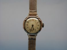 A 9ct gold ladies' watch with Longines movement in a Mappin & Webb box