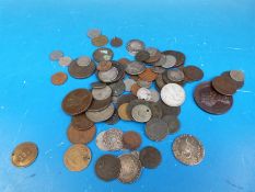 A quantity of interesting 19thC coins including Spanish Reale fractions, ones, twos etc,
