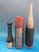Three Aaronson Noon glass vases
