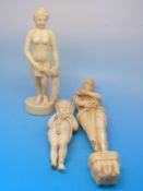 Three European ivory carvings to include a classical nude,