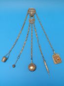 A silver plated Edward VII chatelaine