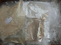 A large collection of mainly 19thC linen and lace including some very fine work,
