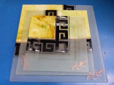 A textured art glass bowl,