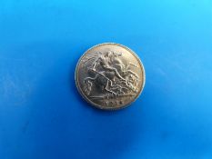 A 1914 gold half sovereign