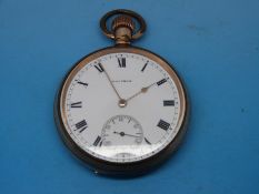 A keyless c1900 Waltham gold plated gentleman's pocket watch