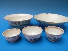 Various 18thC Chinese porcelain including  famille rose, celadon pedestal bowl,