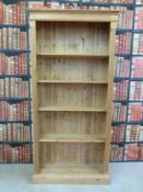A pine bookcase,